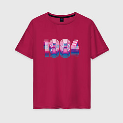 Женская футболка оверсайз 1984 Год Ретро Неон