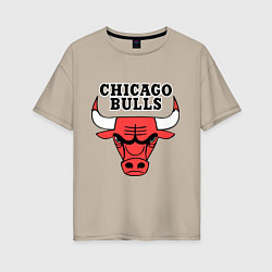 Футболка оверсайз женская Chicago Bulls, цвет: миндальный