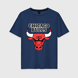 Футболка оверсайз женская Chicago Bulls, цвет: тёмно-синий