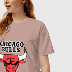 Футболка оверсайз женская Chicago Bulls, цвет: пыльно-розовый — фото 2