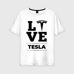 Женская футболка оверсайз Tesla Love Classic