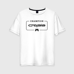 Женская футболка оверсайз Crysis Gaming Champion: рамка с лого и джойстиком