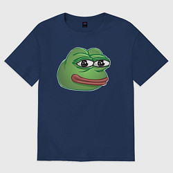 Футболка оверсайз женская Пепе Лягушонок доволен, цвет: тёмно-синий
