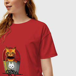 Футболка оверсайз женская Stray - Cat, цвет: красный — фото 2