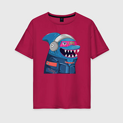 Женская футболка оверсайз Борзый кульный акулёныш