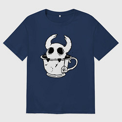 Женская футболка оверсайз Hollow Knight рыцарь в чашке