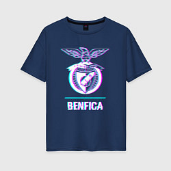 Женская футболка оверсайз Benfica FC в стиле glitch