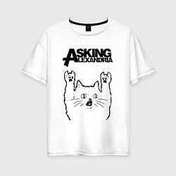 Женская футболка оверсайз Asking Alexandria - rock cat