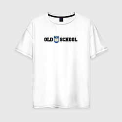 Женская футболка оверсайз Old school, шеврон старой школы