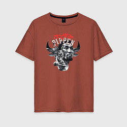 Женская футболка оверсайз Скотти Пиппен:Чикаго Буллз