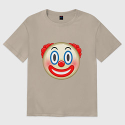 Футболка оверсайз женская Эмодзи Клоун, цвет: миндальный