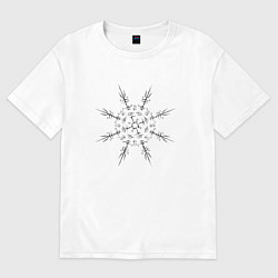 Женская футболка оверсайз Шлем ужаса знак северных народов