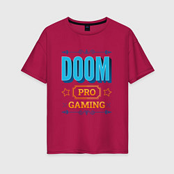 Женская футболка оверсайз Игра Doom pro gaming