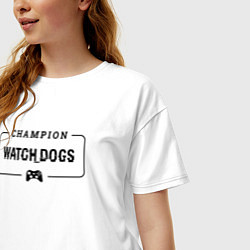 Футболка оверсайз женская Watch Dogs gaming champion: рамка с лого и джойсти, цвет: белый — фото 2