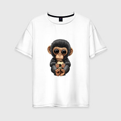 Женская футболка оверсайз Футбол - Шимпанзе