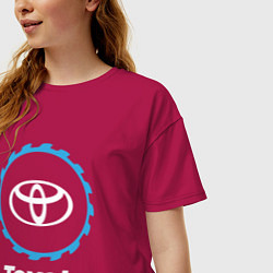 Футболка оверсайз женская Toyota в стиле Top Gear, цвет: маджента — фото 2