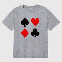 Женская футболка оверсайз Четыре масти игральных карт