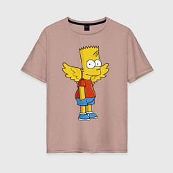 Женская футболка оверсайз Барт Симпсон - единорог