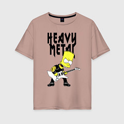 Женская футболка оверсайз Барт Симпсон - heavy metal