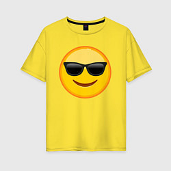 Футболка оверсайз женская Эмодзи в Солнечных Очках, цвет: желтый
