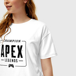 Футболка оверсайз женская Apex Legends gaming champion: рамка с лого и джойс, цвет: белый — фото 2