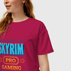 Футболка оверсайз женская Игра Skyrim pro gaming, цвет: маджента — фото 2
