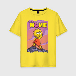 Женская футболка оверсайз Lisa Simpson смотрит в даль - movie