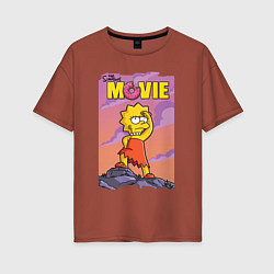 Женская футболка оверсайз Lisa Simpson смотрит в даль - movie