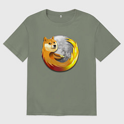 Женская футболка оверсайз Пёсик Доге охватывает планету