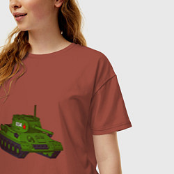 Футболка оверсайз женская Самый обычный танк, цвет: кирпичный — фото 2