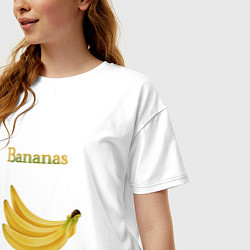 Футболка оверсайз женская Bananas, бананы, цвет: белый — фото 2