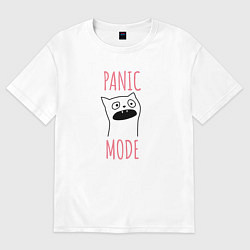 Футболка оверсайз женская Panic mode - Режим паники, цвет: белый