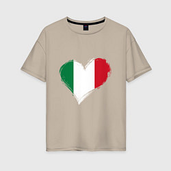 Женская футболка оверсайз Сердце - Италия