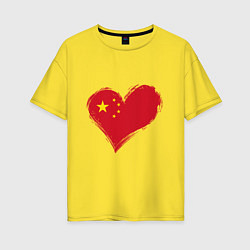Женская футболка оверсайз Сердце - Китай