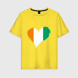 Женская футболка оверсайз Сердце - Ирландия