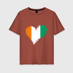 Женская футболка оверсайз Сердце - Ирландия