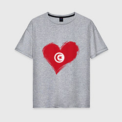 Женская футболка оверсайз Сердце - Тунис
