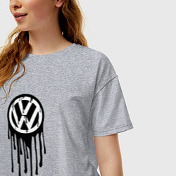 Футболка оверсайз женская Volkswagen - art logo, цвет: меланж — фото 2