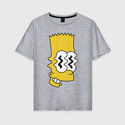 Футболка оверсайз женская Bart Simpson - glitch, цвет: меланж