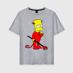 Женская футболка оверсайз Bart Simpson - devil