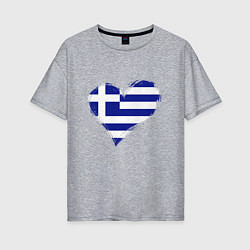 Женская футболка оверсайз Сердце - Греция