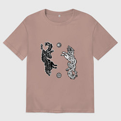 Женская футболка оверсайз Охотники Хати и Сколль