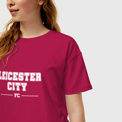Футболка оверсайз женская Leicester City football club классика, цвет: маджента — фото 2
