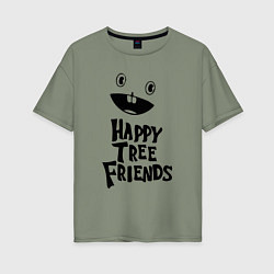 Женская футболка оверсайз Happy Three Friends - LOGO