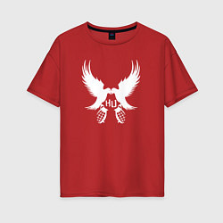 Женская футболка оверсайз Hollywood Undead - две птице