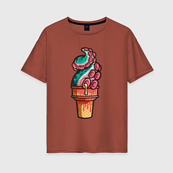 Женская футболка оверсайз Мороженое осьминог