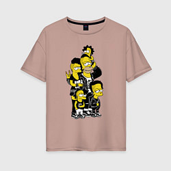 Футболка оверсайз женская Simpsons not dead! Motto, цвет: пыльно-розовый