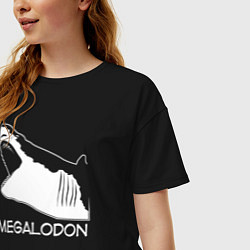 Футболка оверсайз женская Пасть мегалодона, цвет: черный — фото 2
