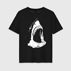 Женская футболка оверсайз Огромная акулья пасть