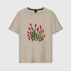 Женская футболка оверсайз Simple Tulips
